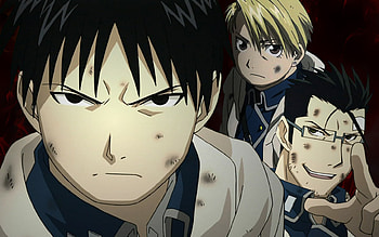Riza Hawkeye, Anime, Fullmetal Alchemist, Maes Hughes, Roy Mustang HD wallpaper