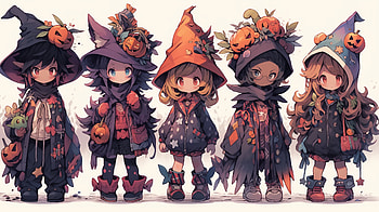 Halloween Anime Witches -, holiday, halloween HD wallpaper