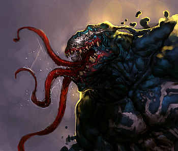 venom, tounge, spider man, monster HD wallpaper