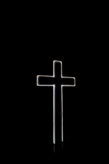 Neon, Black And White, Black-And-White, Religion, God, Cross HD phone wallpaper