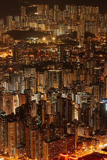 Cities, Architecture, Building, View From Above, Night City, Megapolis, Megalopolis HD phone wallpaper