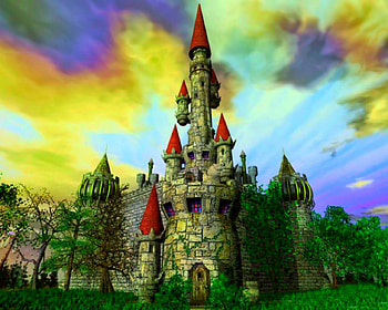 Fantasy castle, sky, castle, fantasy, archeticture HD wallpaper