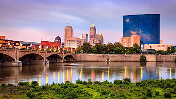 Indianapolis Skyline, Official Website, State of Indiana HD wallpaper