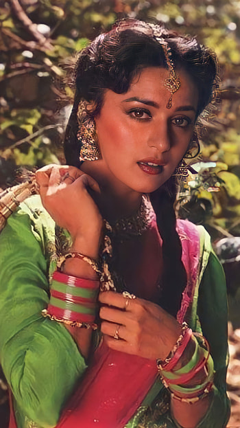 Madhuri Dixit, bollywood actress, vintage HD phone wallpaper