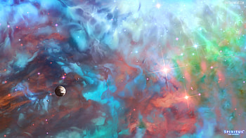 Stars, Planets, Universe, Clouds, Multicolored, Motley HD wallpaper