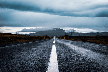 Nature, Clouds, Mountain, Road, Markup, Asphalt HD wallpaper