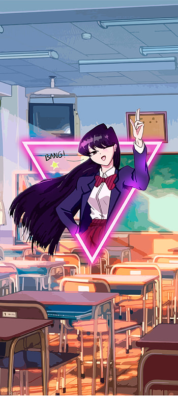 Komi san, art, Anime, RGB HD phone wallpaper