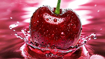 Cherry splash, Water droplets, Macro graphy magic HD wallpaper