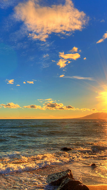 Summer sunset scene, Breathtaking landscape, beauty, Nature's masterpiece HD phone wallpaper
