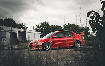 Mitsubishi Lancer Evolution, , red sedan, evo 8, Lancer Evolution 8 tuning, japanese cars, Mitsubishi HD wallpaper