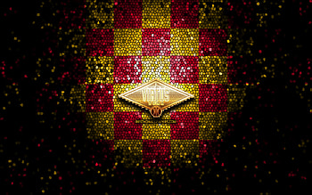 Virtus Roma, glitter logo, LBA, purple yellow checkered background, basketball, italian basketball club, Virtus Roma logo, mosaic art, Lega Basket Serie A, Pallacanestro Virtus Roma HD wallpaper