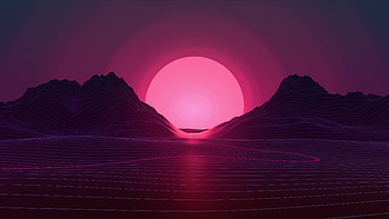 Neon Sunset , neon, sunset, artwork, digital-art, abstract, deviantart HD wallpaper