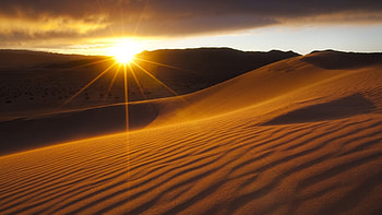 Captivating sun rays, Full desert HD wallpaper