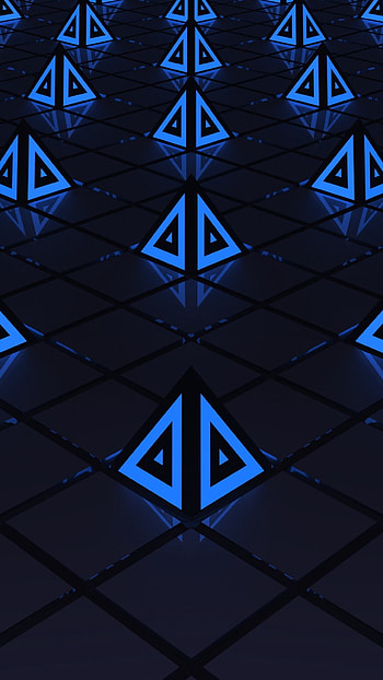 3D triangles, Backlight effect, Futuristic design, High-definition HD phone wallpaper