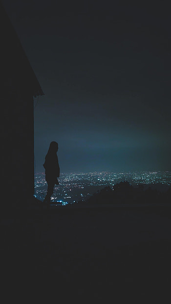 Dark, Silhouette, Girl HD phone wallpaper