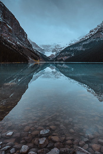Nature, Water, Mountains, Lake, Reflection, Shore, Bank HD phone wallpaper