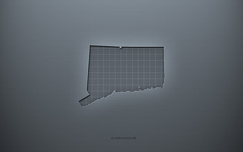Connecticut map, gray creative background, Connecticut, USA, gray paper texture, American states, Connecticut map silhouette, map of Connecticut, gray background, Connecticut 3d map HD wallpaper