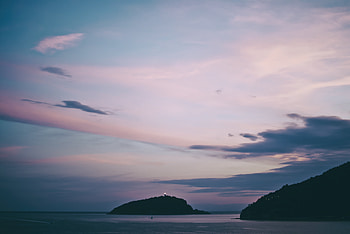 Nature, Sunset, Sea, Rocks, Horizon, Islands HD wallpaper