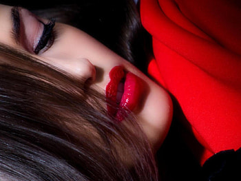 Sensual Woman, red lips, woman, female, brunette HD wallpaper