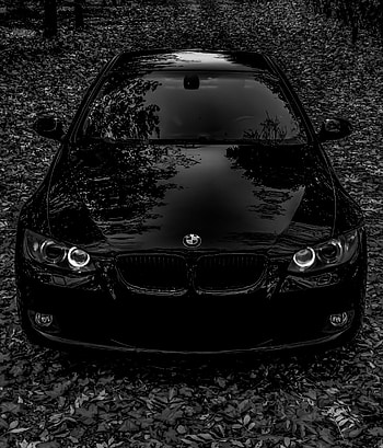 Bmw, black car, b/w, e92 HD phone wallpaper