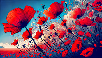 Vibrant Poppy Field, poppy, flower, nature, landscape HD wallpaper