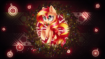 My Little Pony, gold, red, christmas HD wallpaper