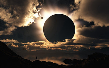 Nature, Sky, Clouds, Silhouette, Human, Person, Eclipse HD wallpaper