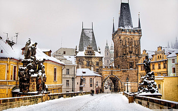 Prague travels, Winter scenery, Snowy landscapes, Seasonal charm HD wallpaper