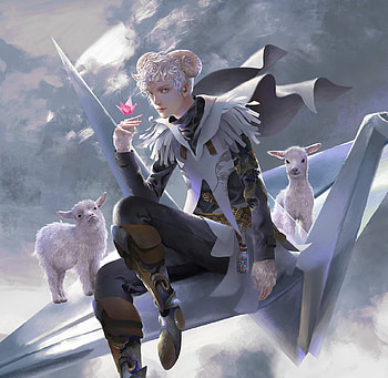 Zodiac ~ Aries, celvin chen, zodiac, fantasy, art, man, aries, luminos, lamb HD wallpaper