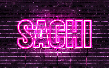 Happy Birtay Sachi, , pink neon lights, Sachi name, creative, Sachi Happy Birtay, Sachi Birtay, popular japanese female names, with Sachi name, Sachi HD wallpaper
