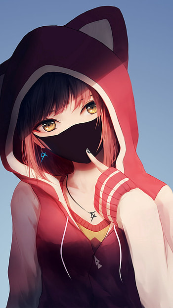 Scarlet Hood: Masked Anime Girl , Anime, girl, anime girl HD phone wallpaper