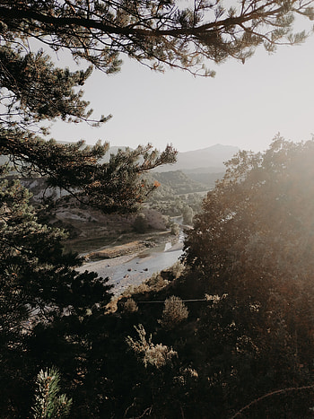 Landscape, Nature, Rivers, Trees, Shore, Bank, Hills HD phone wallpaper