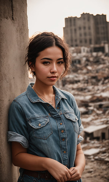 Beautiful Girl, AI Art, portrait, city HD phone wallpaper