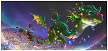 Christmas dragon, craciun, fantasy, lights, soyoung kim, christmas, green, dragon, luminos HD wallpaper