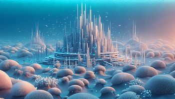 Underwater City, futuristic city, coral HD wallpaper