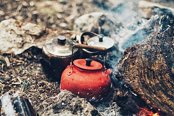 Stones, Bonfire, Miscellanea, Miscellaneous, Teapot, Kettle HD wallpaper