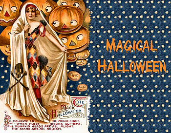 Magical Halloween, magic, art, beautiful, illustration, artwork, occasion, wide screen, holiday, painting, jack o lanterns, Halloween, October HD wallpaper