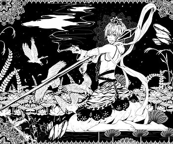 Anime Spirit Black n White, white, black, spirit, anime, smoke, swamp, girl, princess HD wallpaper
