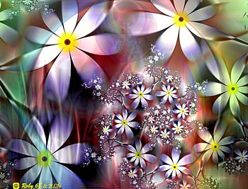 Pensiero, flowers, fractal HD wallpaper