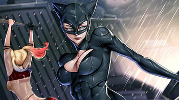 Catwoman, Harley Quinn, , Superheroes HD wallpaper