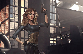 Girl With Gun Artwork , artist, artwork, artstation HD wallpaper