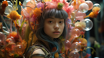Fairy Imaginarium, fairy, balloon, fantasy, AI Art HD wallpaper