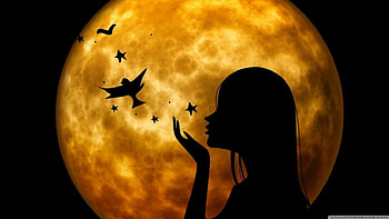 Samhain wish, night, , digital art, wish, moom, holiday, fantasy, abstract, Samhain, Halloween HD wallpaper