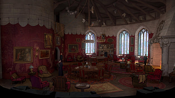Concept Art: Gryffindor Common Room, Gryffindor, video game, Hogwarts Legacy HD wallpaper