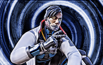 Whitelisted Crypto, blue grunge background, Apex Legends, vortex, The Adrenaline Junkie, Apex Legends characters, Whitelisted Crypto Apex Legends, Whitelisted Crypto Skin HD wallpaper