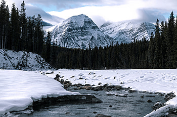 Nature, Rivers, Snow, Mountain, Vertex, Top, Forest, Snow Covered, Snowbound HD wallpaper