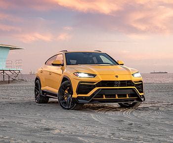Yellow Lamborghini Urus, 2020 compact SUV HD wallpaper