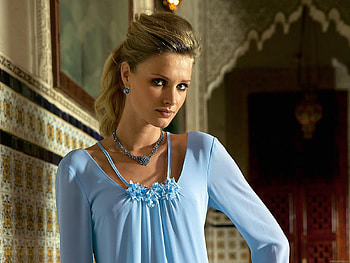 Sharon van der Knaap, blue, model, blonde, woman HD wallpaper