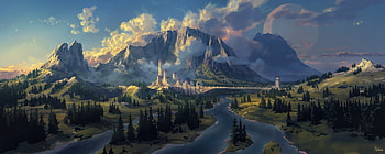 Enchanting Fantasy Landscape – Majestic Nature and Mystical Horizons, fantasy, landscape, fantasy landscape HD wallpaper