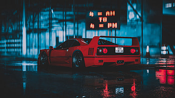 Sports, Ferrari, Cars, Car, Machine, Sports Car, Side View, Ferrari F40 HD wallpaper